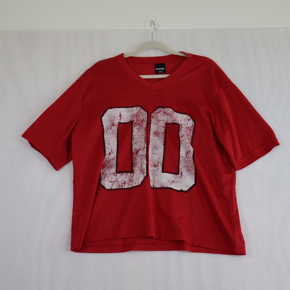 RSQ Mesh Jersey T-Shirt Size Medium Red Streetwear Athleisure Y2K Retro Sporty